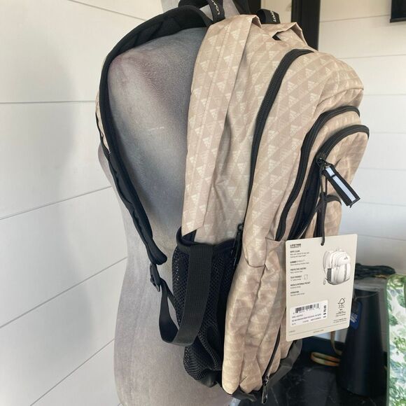 NWT Adidas Prime 6 Mini Monogram Backpack Wonder Beige/Black. LP7933. - Picture 11 of 16